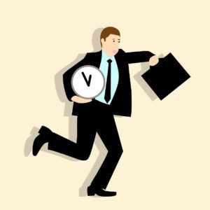 briefcase, businessman, clock