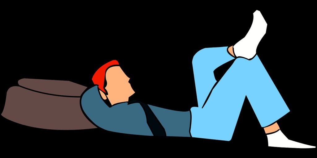 man, relaxing, bag